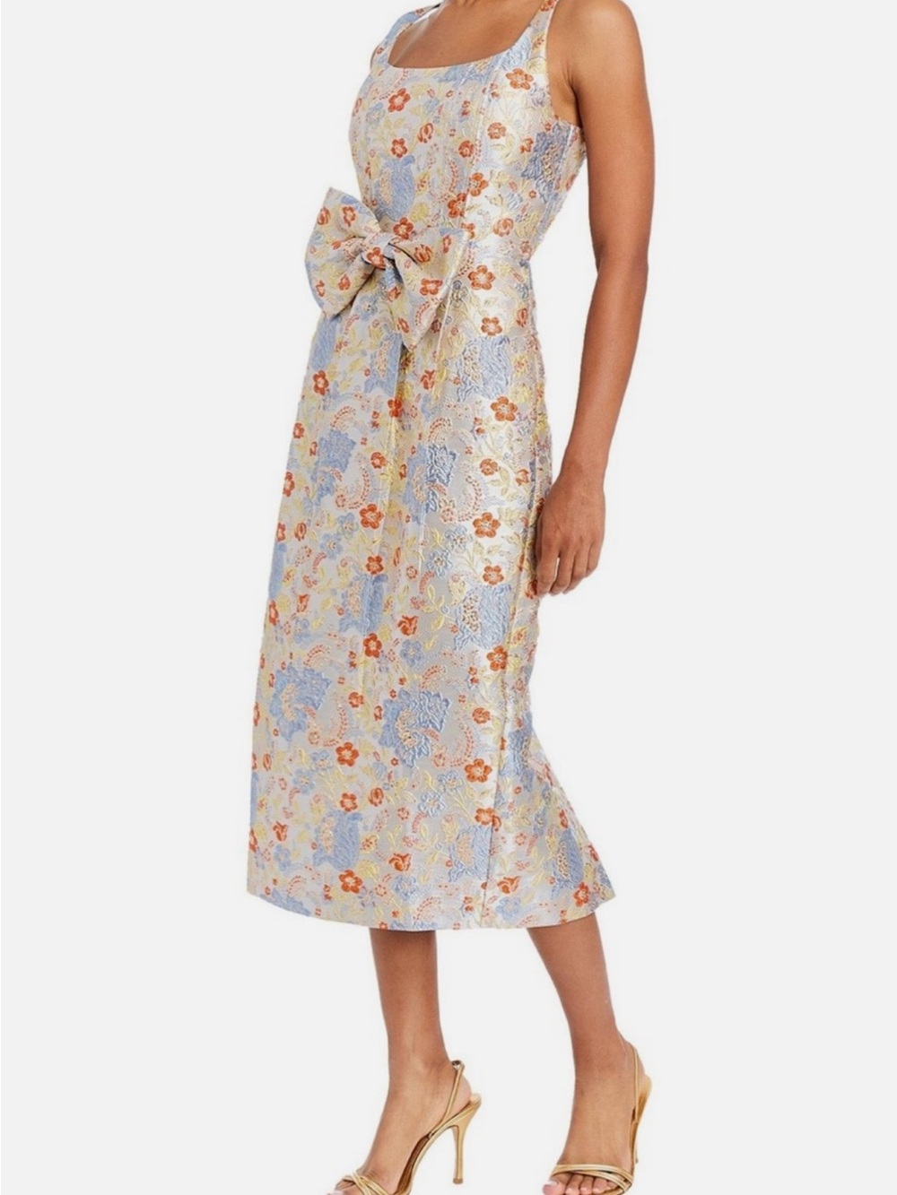 Mestiza Champagne Floral Jacquard Midi Dress - Picture 2 of 3